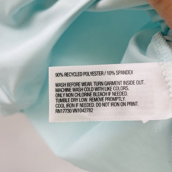 Cat & Jack Youth Girls XS 4/5 Shapes Rash Guard Swimsuit Top in Turquoise 2401 - Picture 5 of 5